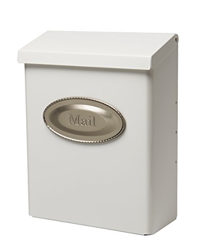 Product Cover Gibraltar Mailboxes Designer Locking Medium Capacity Galvanized Steel White, Wall-Mount Mailbox, DVKW0000