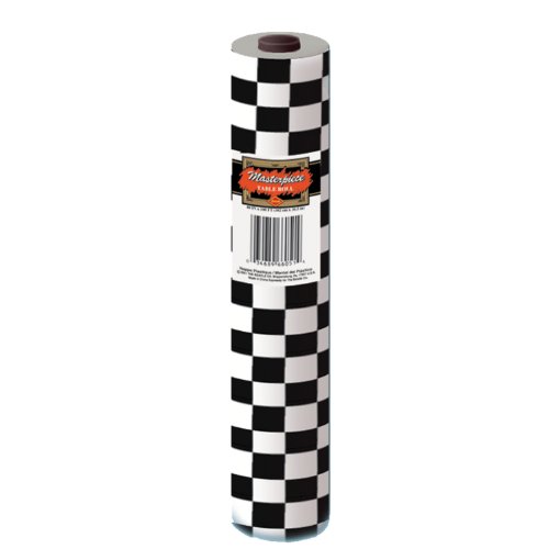 Product Cover Checkered Table Roll (black & white) Party Accessory  (1 count) (1/Pkg)