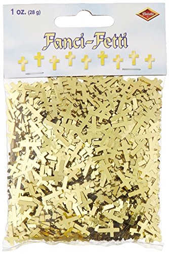Product Cover Fanci-Fetti Crosses (gold) Party Accessory  (1 count) (1 Oz/Pkg)