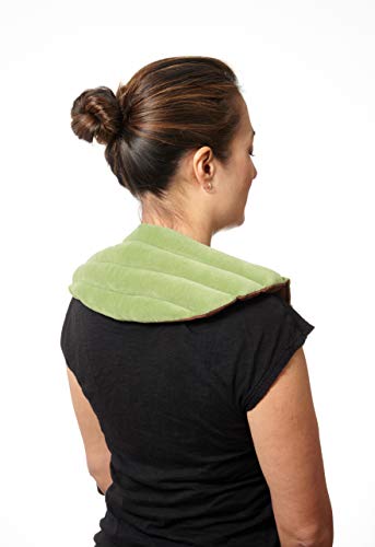Product Cover Dreamtime Spa Comforts Microwaveable Shoulder Wrap with Aromatherapy, Neck Shoulder Relaxer, Hot or Cold Neck Wrap Lavender and Peppermint Herbal Stress Relief, Green/Brown