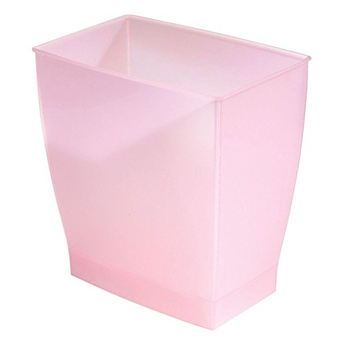 Product Cover iDesign Spa Rectangular Trash, Waste Basket Garbage Can for Bathroom, Bedroom, Home Office, Dorm, College, 2.5 Gallon, Blush