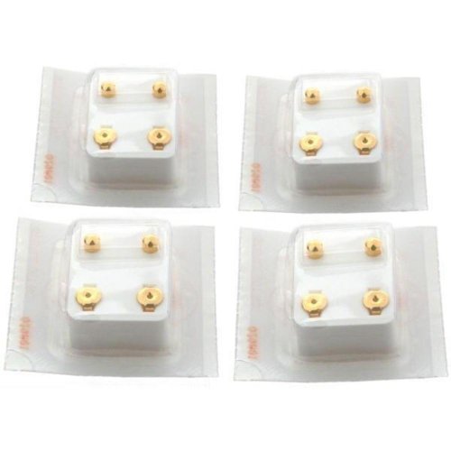 Product Cover Studex 24K Gold Earrings Plated Ball Stud Piercing Jewelry, Pack of 4 Pairs