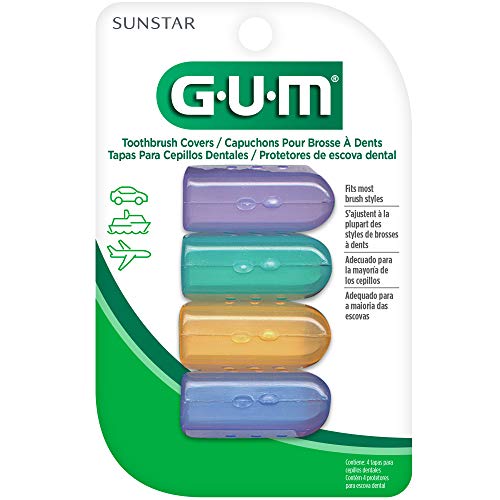 Product Cover GUM Antibacterial Toothbrush Covers For Travel or Home, 4 Covers