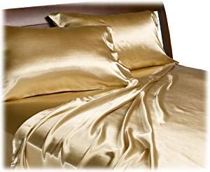 Product Cover Royal Opulence Divatex Home Fashions Satin Queen Sheet Set, Gold