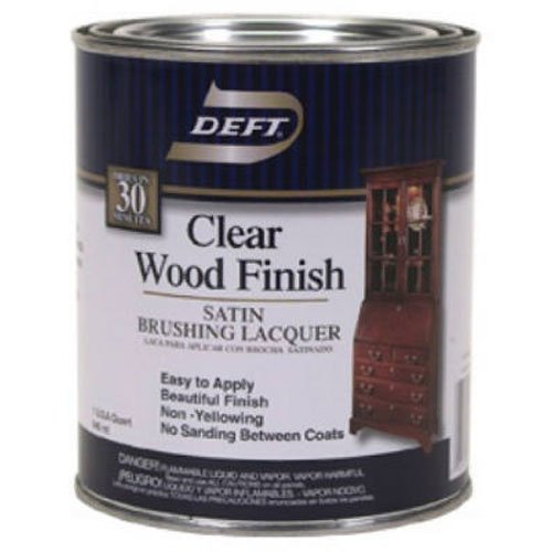 Product Cover Deft Interior Clear Wood Finish Satin Brushing Lacquer, Quart