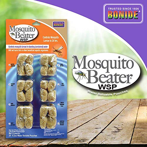 Product Cover Bonide (BND549) - Mosquito Beater WSP Larvicide, Water Soluble Insecticide Pouches for Controlling Mosquito Larvae (24 pack)