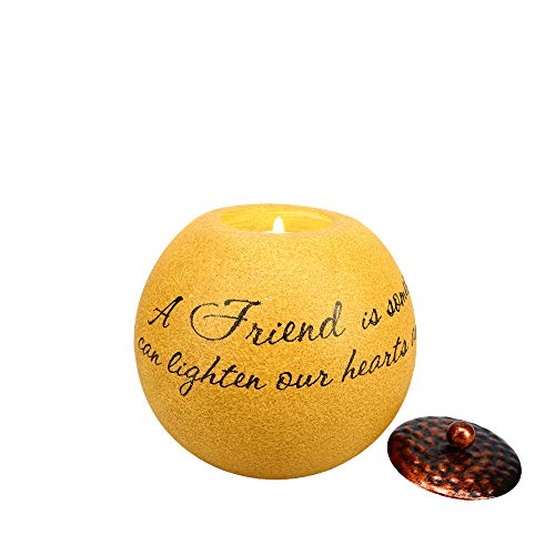 Product Cover Pavilion Gift Company Comfort Candles 4-1/2-Inch Round Candle Holder, Friend