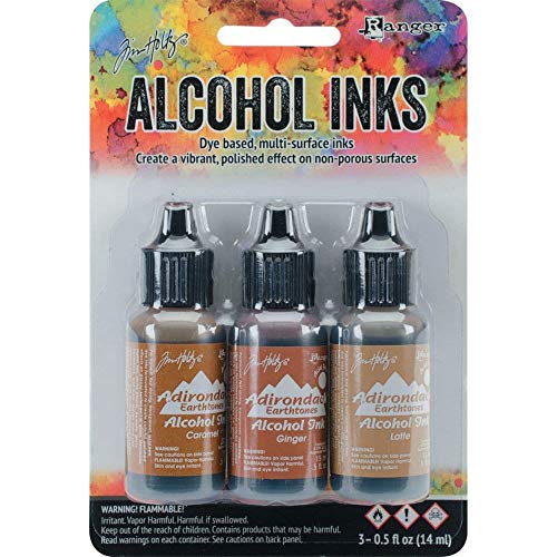 Product Cover Ranger Adirondack Alcohol Ink 1/2-Ounce 3/Pkg, Cabin Cupboard, Caramel/Ginger/Latte (AAI-20691)