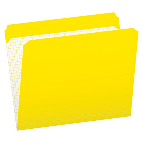 Product Cover Pendaflex Color File Folders with Interior Grid, Letter Size, Yellow, Straight Cut, 100/BX (R152 YEL)
