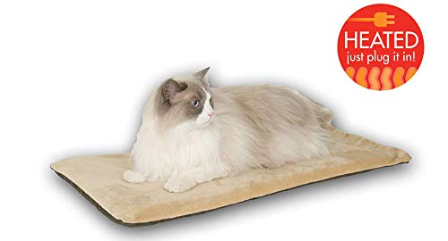 Product Cover K&H Pet Products Thermo-Kitty Mat Heated Pet Bed Mocha 12.5 X 25 Inches