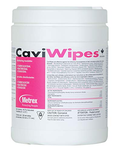 Product Cover CaviWipes Metrex Disinfecting Towelettes Canister Wipes, 160 Count