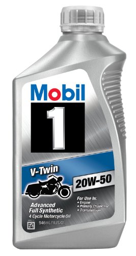 Product Cover Mobil 1 96936 20W-50 V-Twin Synthetic Motocycle Motor Oil - 1 Quart (Pack of 6)