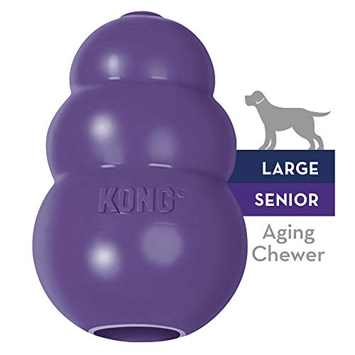 Product Cover KONG - Senior Dog Toy - Gentle Natural Rubber - Fun to Chew, Chase and Fetch - For Large Dogs