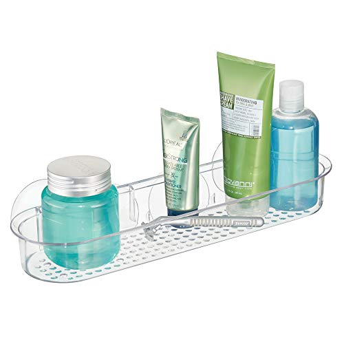 Product Cover iDesign Plastic Bathroom Suction Holder, Shower Organizer Shelf Basket for Sponges, Scrubbers, Soap, Shampoo, Conditioner, 15