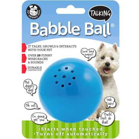 Product Cover Pet Qwerks Talking Babble Ball Interactive Dog Toys - Wisecracks & Makes Funny Sounds, Electronic Talking Treat Ball That Talks & Makes Noise - Avoids Boredom & Keeps Active | for Medium Dogs