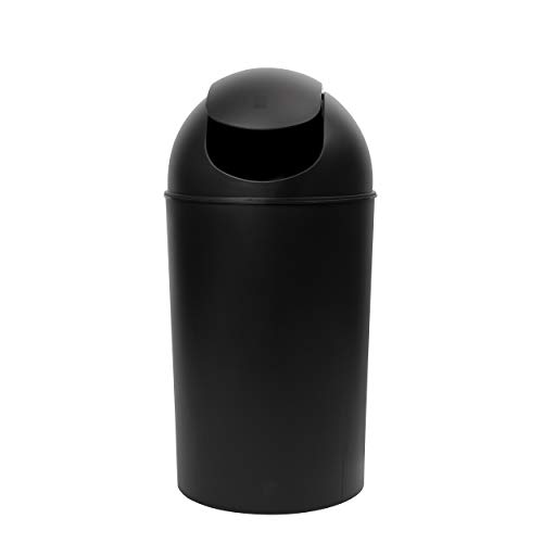 Product Cover Umbra Grand Swing Top Garbage Large Capacity 10 Gallon Kitchen Trash Can with Lid, Indoor/Outdoor Use, Black