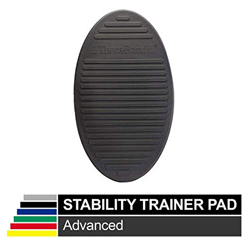 Product Cover TheraBand Stability Trainer Pad, Advanced Level Black Inflatable Pad, Balance Trainer & Wobble Cushion for Balance & Core Strengthening, Rehabilitation, & Physical Therapy, Round Sport Balance Trainer