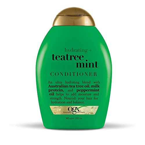 Product Cover OGX Hydrating TeaTree Mint Conditioner, 13 Ounce Bottle, Hydrating and Nourishing Conditioner Infused with Australian Tea Tree Oils