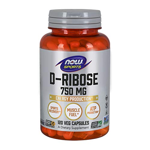 Product Cover NOW Sports Nutrition, D-Ribose 750 mg, Certified Non-GMO, Energy Production*, 120 Veg Capsules