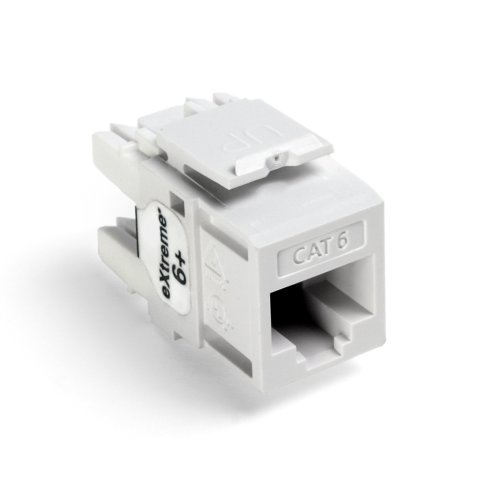 Product Cover Leviton 61110-BW6 Extreme Quick Port Connector, White, 25-Pack