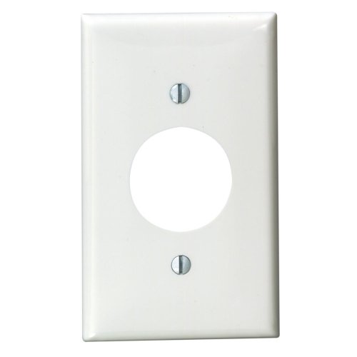 Product Cover Leviton 80704-W 1-Gang Single 1.406-Inch Hole Device Receptacle Wallplate, White, 1 pack,