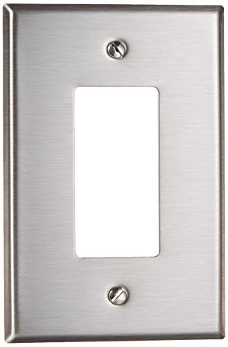 Product Cover Leviton SO26 1-Gang Decora/GFCI Device Decora Wallplate, Device Mount, Stainless Steel