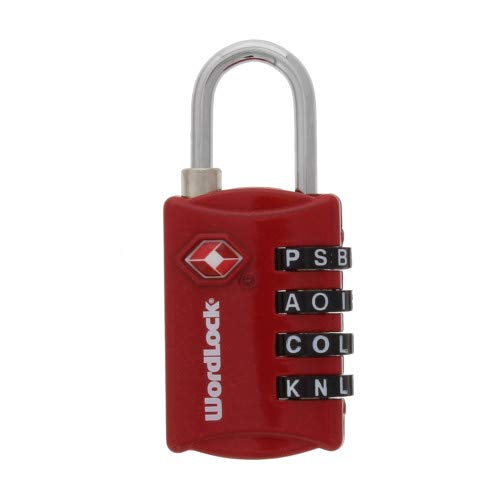 Product Cover Wordlock LL-206-RD TSA Approved Combination Luggage Lock - 4 Dial, Red
