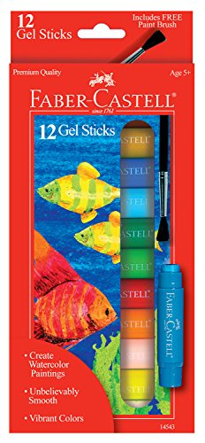 Product Cover Faber Castell Gel Sticks - 12 Twistable Watercolor Crayons for Kids with Brush - Watercolors for Kids