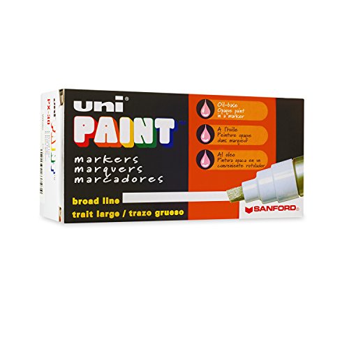 Product Cover Uni-Paint PX-30 Oil-Based Paint Marker, Broad Point, White, 6-Count