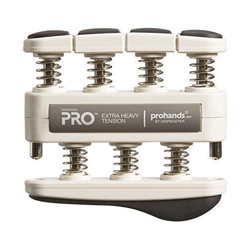 Product Cover Prohands PRO Hand Exerciser, Finger Exerciser (Hand Grip Strengthener), Spring-Loaded, Finger-Piston System, Isolate and Exercise Each Finger, (11 lb Extra-Heavy Tension, Gray-Pro)