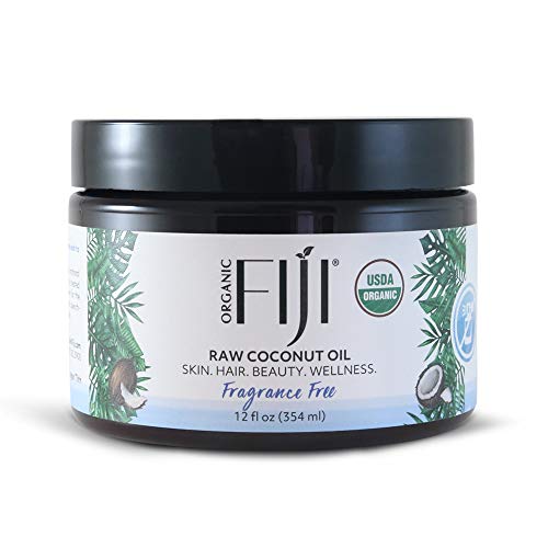 Product Cover New Organic Fiji Raw Cold Pressed Organic Coconut Oil, Fragrance Free, 12 oz