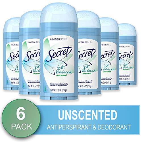 Product Cover Secret Antiperspirant and Deodorant for Women, Original Unscented, Invisible Solid, pH Balanced, 2.6 Oz (Pack of 6)