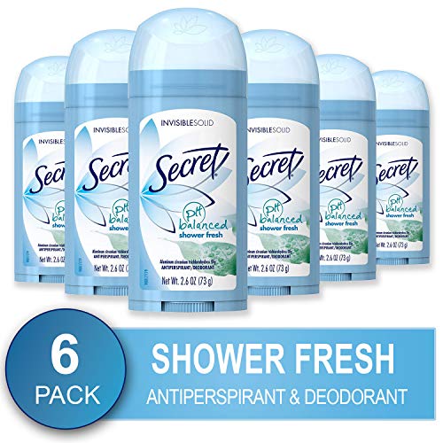 Product Cover Secret Antiperspirant Deodorant for Women, Shower Fresh Scent, Invisible Solid, 2.6 Oz Pack of 6