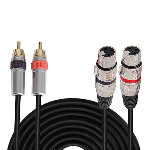 Product Cover RCA to XLR Audio Cord - Dual RCA Male To XLR Female Connector 5 ft Heavy Duty Portable Professional Speaker Cable Wire Adapter - Delivers Sound - Pyle PPRCX05