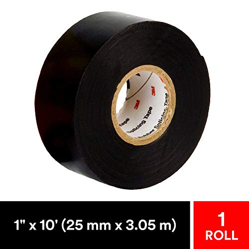 Product Cover Scotch Linerless Electrical Splicing Tape 130C for Wires and Cables, 1 in x 10 ft, Rubber Backing, Self Fusing, UV Resistance, Highly Conformable, Moisture Seal, Black, 1 Roll