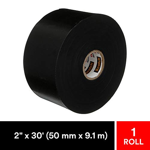 Product Cover Scotch Linerless Electrical Splicing Tape 130C for Wires and Cables, 2 in x 30 ft, Rubber Backing, Self Fusing, UV Resistance, Highly Conformable, Moisture Seal, Black, 1 Roll