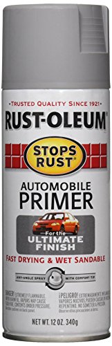 Product Cover Rust-Oleum 2081830 Stops Rust Automotive Primer Spray Paint, 12 oz, Flat Light Gray