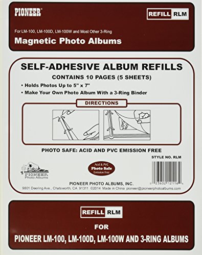 Product Cover Refill Pages for LM-100, LM-100D and LM-100W Photo Albums, 10 Pages (5 Sheets)