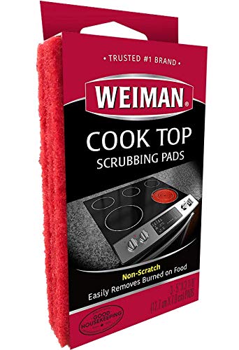 Product Cover Weiman Cook Top Scrubbing Pads - Gently Clean and Remove Burned-on Food from All Smooth Top and Glass Cooktop Ranges, 3 reusable pads