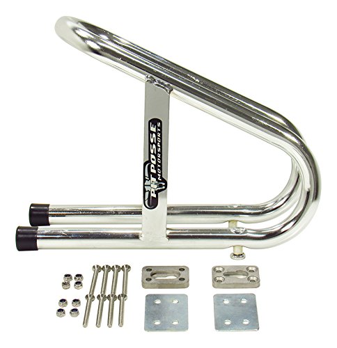 Product Cover Pit Posse - Easy-to-Install - Motorcycle Universal Removable Wheel Chock - Chrome Color - 5 Year Warranty (3 1/2