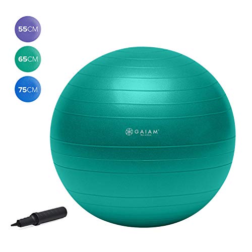 Product Cover Gaiam Total Body Balance Ball Kit - Includes 55cm Anti-Burst Stability Exercise Yoga Ball, Air Pump, Workout Program