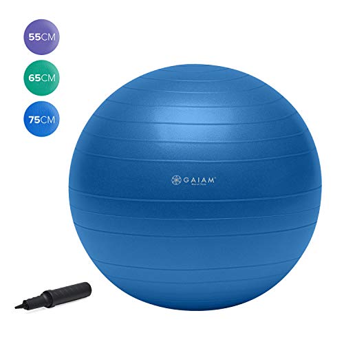 Product Cover Gaiam Total Body Balance Ball Kit - Includes 75cm Anti-Burst Stability Exercise Yoga Ball, Air Pump, Workout Program