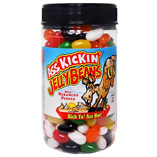 Product Cover ASS KICKIN' Premium Gourmet Hot Spicy Jellybeans with Habanero - Great for Valentines Day Candy, Stockings, and Gifts or Treats