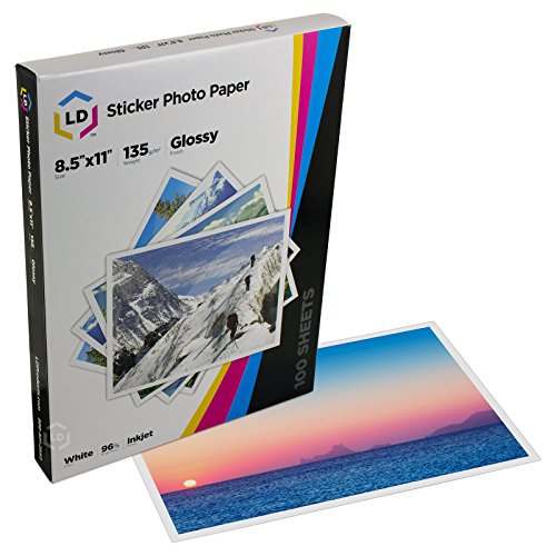 Product Cover LD © Glossy Inkjet Photo Sticker Paper (8.5X11) 100 Pack