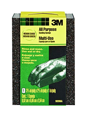 Product Cover 3M Small Area Sanding Sponge, Medium/Coarse, 3.75-Inch by 2.625-Inch by 1-Inch