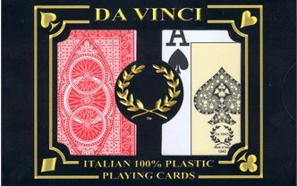 Product Cover Da Vinci Ruote, Italian 100% Plastic Playing Cards, 2-Deck Poker Size Set, Jumbo Index with Hard Shell Case & 2 Cut Cards