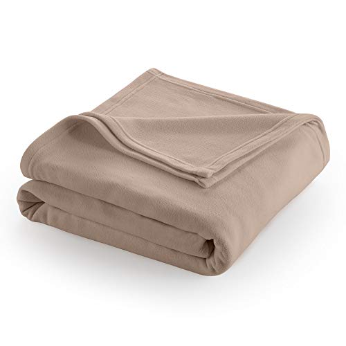 Product Cover Martex Super Soft Fleece Blanket - Twin, Warm, Lightweight, Pet-Friendly, Throw for Home Bed, Sofa & Dorm - Linen