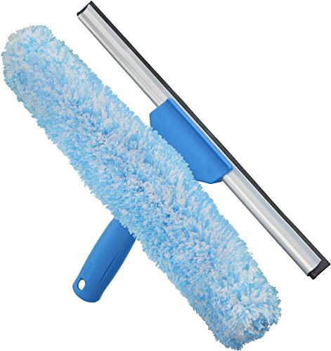 Product Cover Unger Professional Window Cleaning Tool: 2-in-1 Microfiber Scrubber and Squeegee, 14