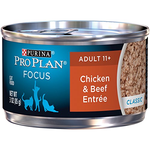 Product Cover Purina Pro Plan Senior Pate Wet Cat Food, FOCUS Chicken & Beef Entree - (24) 3 oz. Pull-Top Cans