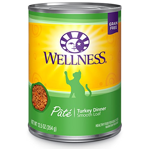 Product Cover Wellness Natural Grain-Free Wet Canned Cat Food, Turkey Pate, 12.5-Ounce Can (Pack Of 12)